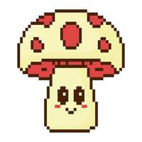 8 bit fly agaric mushroom, Pixel art object. Old school slot machine graphics. vector
