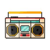8 bit tape recorder icon, Pixel art object. Old school computer graphic style. vector