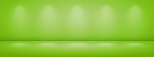 Green studio room with light shadow. Limbo light background. Abstract 3d bg with empty space for advertising text. mockup illustration. vector