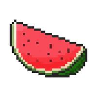 8 bit watermelon icon. Pixel art object. Old school vintage game graphics. vector