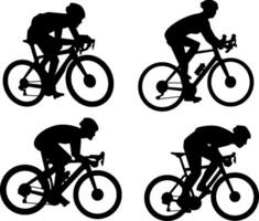 Hand drawn silhouette bicycle player vector
