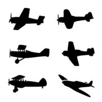 silhouette Airplanes in black color simple vector