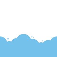 Illustration of ute bright blue cloud in the sky bottom border seamless pattern background. vector