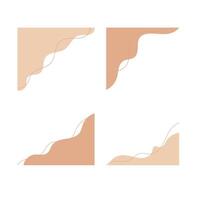 Neutral-colored abstract organic blob shape border. Flat design illustration. vector