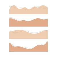 Neutral-colored abstract organic blob shape border. Flat illustration. vector