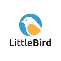 Sparrow Little Bird Animal Mascot Negative Space with Circle Logo Template vector