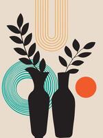 black vase Abstract art for decoration and collection, printable and easy to edit vector