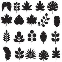 Silhouette Leaf Icons Collection for Nature and Botanical Projects vector