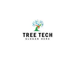 Technology Tree Logo Template Design, Emblem, Design Concept, Creative Symbol, vector