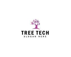 Technology Tree Logo Template Design , Emblem, Design Concept, Creative Symbol, Icon vector