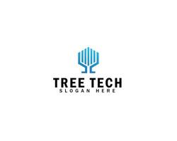 Circuit tree tech logo template design. Innovative digital technology concept business icon. vector