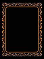 Gold Frame with Ornamental Curves vector