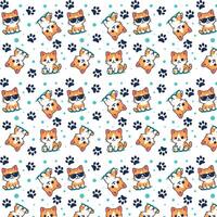 Orange cat - Pattern Background vector
