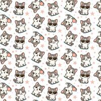 Cute cat - Pattern Background vector