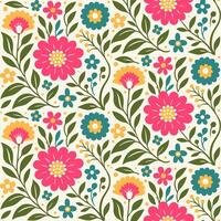 Pattern Design with Colorful Flowers vector