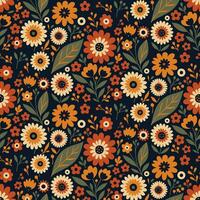 Spring flowers pattern background vector