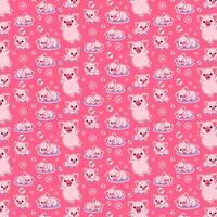Happy Pig - Pattern Background vector