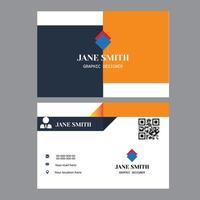 A business card with a qr code on it vector