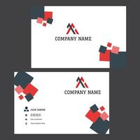 Business card template with red and black squares vector