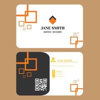 Business card template with qr code vector