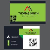 A business card with qr code on it vector