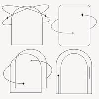 Line frame with sparkling light on the side vector
