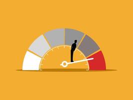 Excellent Customer Feedback, Businessman Push Performance Measure vector