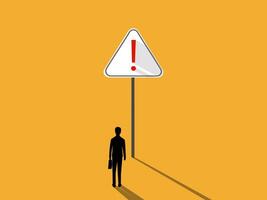 Event Management, Businessman with warning exclamation mark sign vector