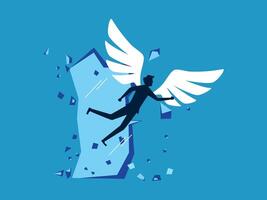 man with wings flying through the air vector