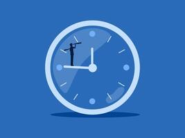 Looking into the future, Working on time, Businessman predicts the clock vector
