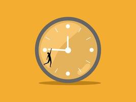 Time Management Concept, Businessman Set the Clock vector