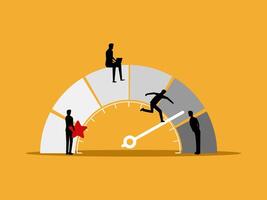 Performance or recognition, businessman employees with stars to measure performance vector