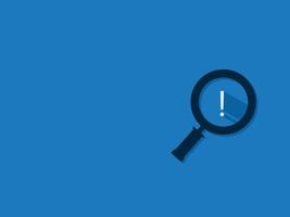 Warning of security hazards, viruses, warning icons in magnifying glass vector