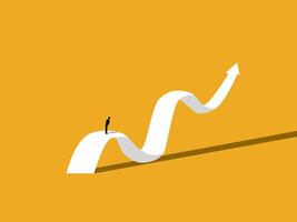 Development ,investment, businessman decide on volatility graph and grow vector