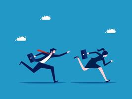 running away from each other vector