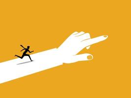 Leading, Businessman Running on Index Finger vector