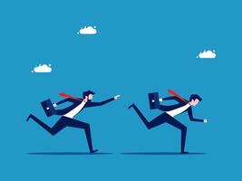 businessman running to catch up with a colleague vector