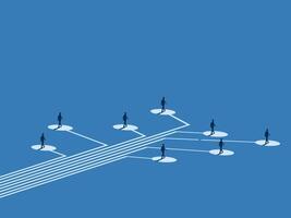 Networks, Recruiting. Many Businessmen Standing on a Logical Tree vector