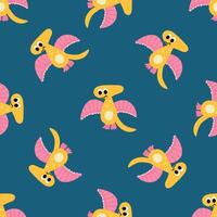 Seamless pattern with pterodactyl. Design for fabric, texture, wallpaper, packaging vector