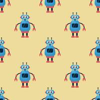 Seamless pattern with robots. Design for fabric, textile, wallpaper, packaging vector