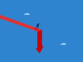 Instability, Businessmen Sad from Unstable Down Arrows vector
