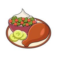 Chicken and Salad vector