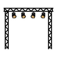 Professional Stage Lighting Truss Structure with Four Adjustable Overhead Spotlights vector
