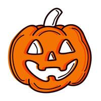 a cartoon pumpkin with a smile on it vector