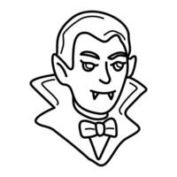 a drawing of a vampire with a bow tie vector