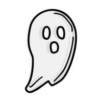 ghost hand drawn in a white background vector