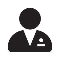 Business Professional Icon with Suit, Tie, and Identification Badge Representing Corporate Identity and Workforce Editable Illustration isolated on a white background vector
