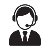 Customer Support Professional Icon Representing Helpdesk, Assistance, and Communication Editable Illustration Isolated on a White Background Ideal for Call Center, Support, and Service Graphics vector