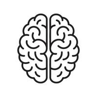 Brain Icon Representing Intelligence and Cognitive Function Editable Illustration Isolated on a White Background vector