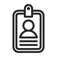ID Card Icon Representing Personal Identification and Profile Information Editable Illustration Isolated on a White Background Ideal for Credentials, Membership, and Verification Graphics vector